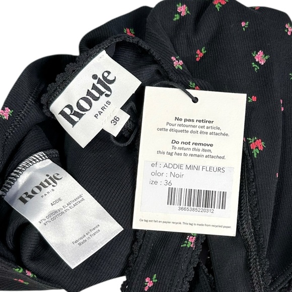 ROUJE PARIS Addie Mini Dress, Black Floral, FR36/US4 - Picture 13 of 15